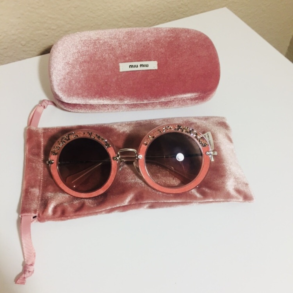 miu miu crystal rocks round sunglasses